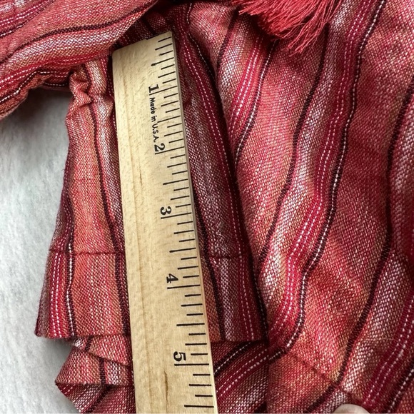 NWT Briggs RED Stripe Woman's Linen/Rayon 4-pocket Pull-on SHORTS ~ Size XXL - Picture 4 of 8